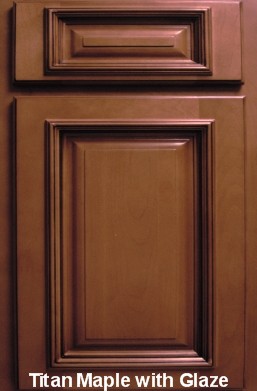 Titan Maple Glaze raised center panel, picture frame molding, all wood construction