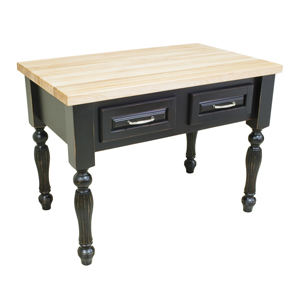 Distressed black table island