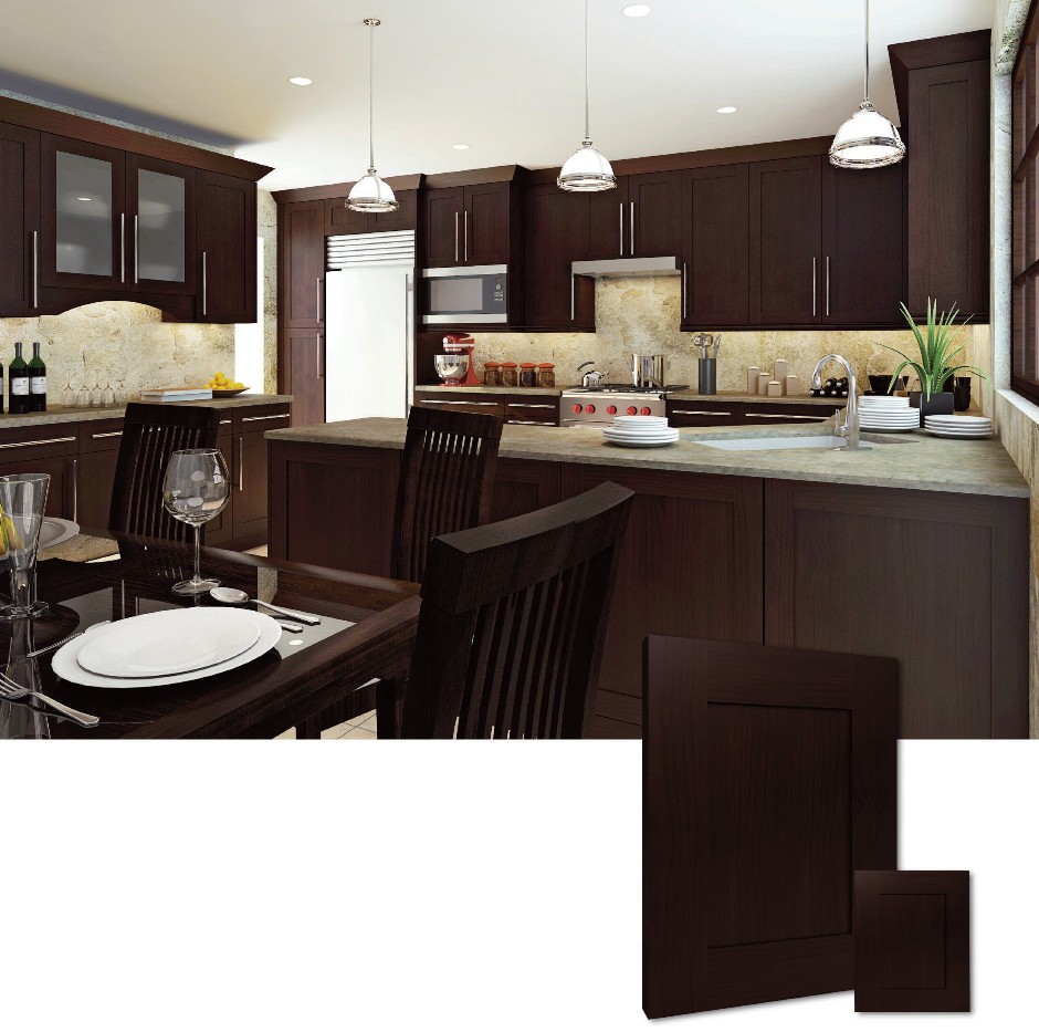 Espresso Shaker RTA Kitchen Cabinets Pantry