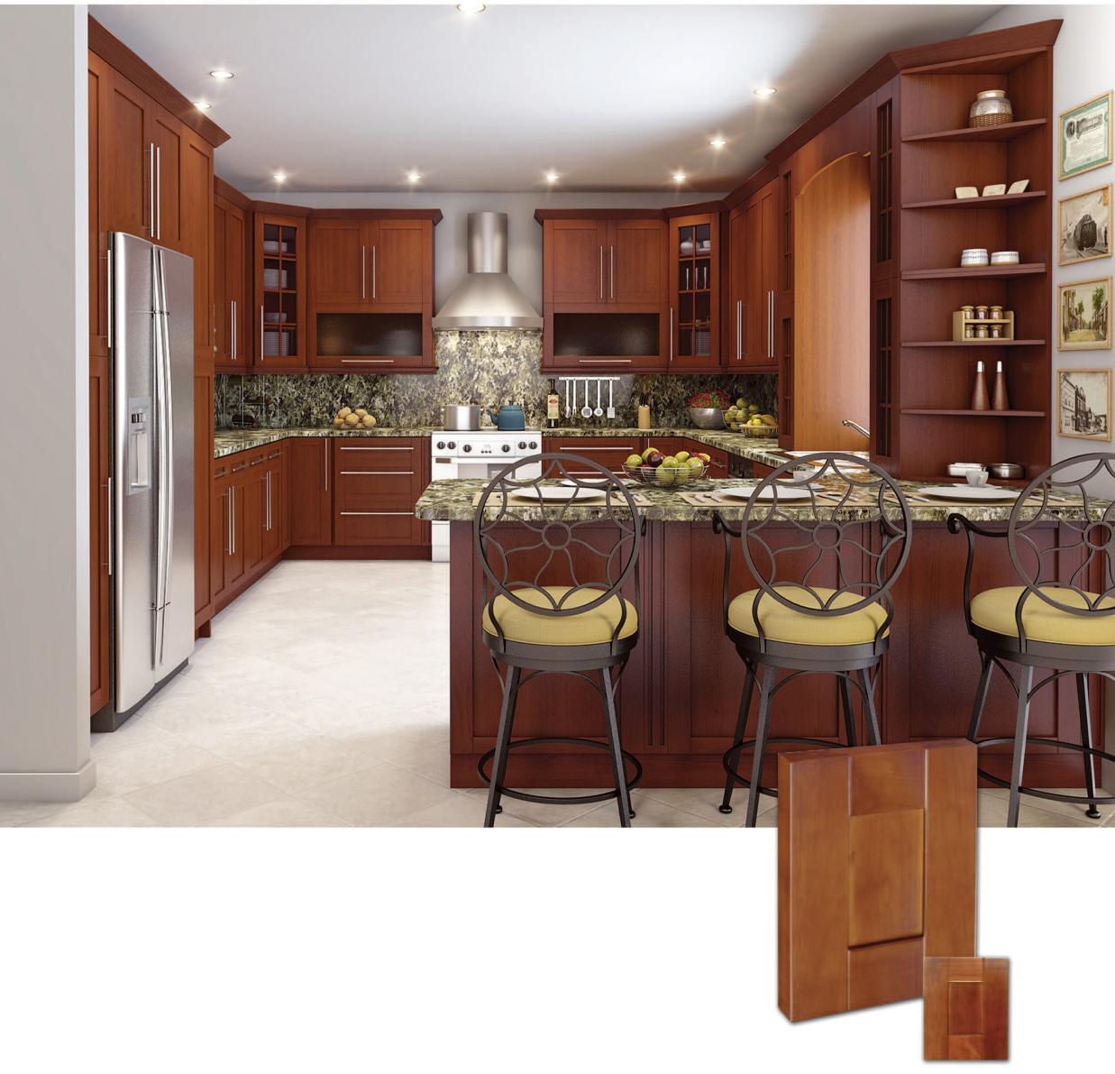 Solid Wood Toscana Shaker Door Style, frameless, full overlay,dovetail drawer, full extension soft close drawer glides.