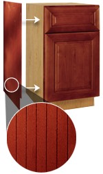 All Wood Cabinetry End Panel Option #2 V-groove
