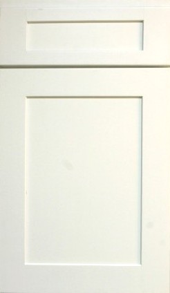 White Shaker Extreme RTA cabinet, full overlay,recessed center panel, dovetail drawers, full extension soft close drawer glides.