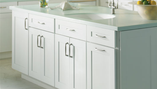 RTA Shaker White Kitchen Cabinets, full overlay, recessed center panel, dovetail drawers, full ext soft close drawer glides