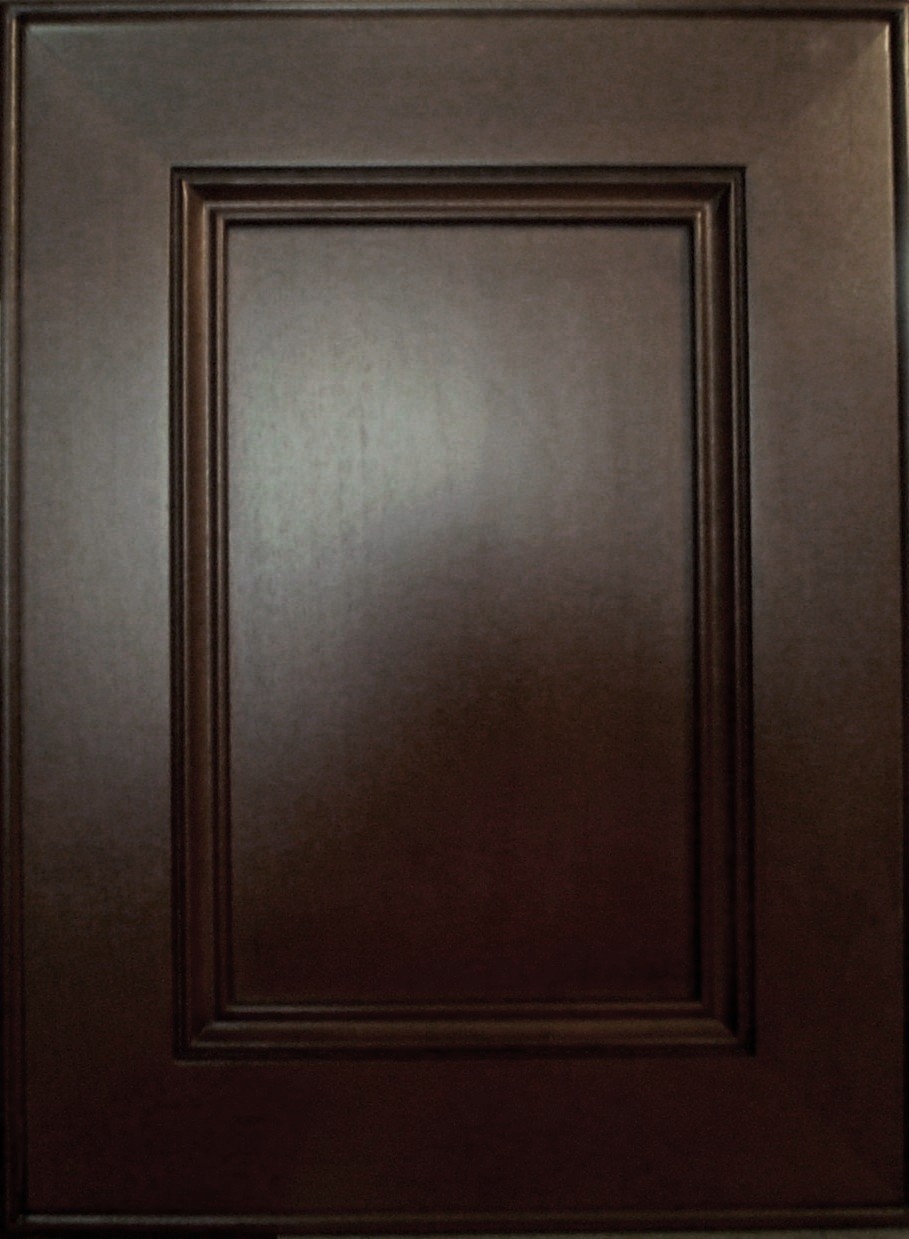 RTA York Chocolate Kitchen Cabinets, full overlay, recessed center panel, dovetail drawers, full ext soft close drawer glides.