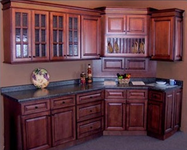 Solid Wood Colorado Sienna cabinets with full extension drawer glides.