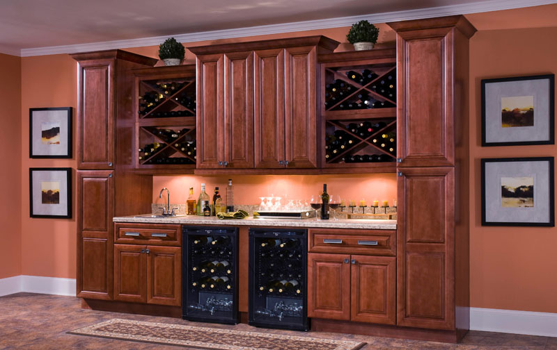 Kraftmaid Cherry Cabinetry In Burnished Cabernet Traditional