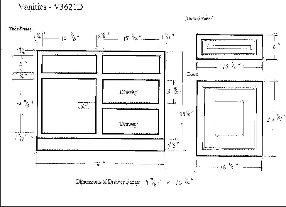 Aspen White RTA Bathroom Vanity Unit V3621D 2