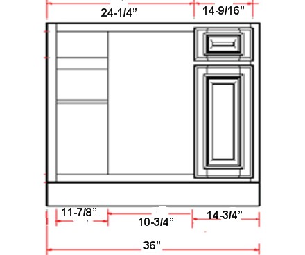 Pepper Shaker RTA Blind Base Corner Cabinet BBC4245 2