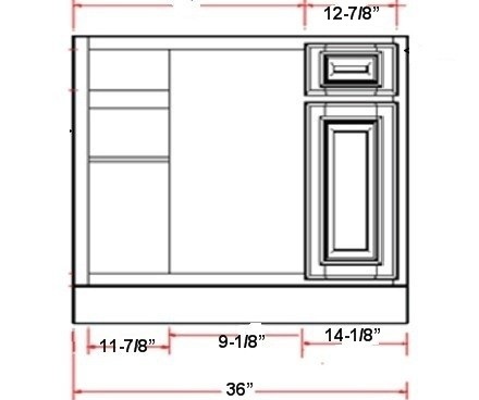 Aspen White Blind Base Corner Cabinet BBC36 2