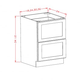 Tahoe White Two Drawer Base 2DB24