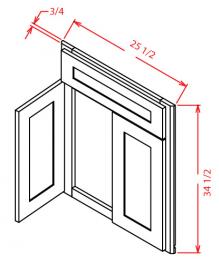 Diagonal corner sink front