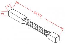 Shaker Dove Fluted Table Leg FLDL