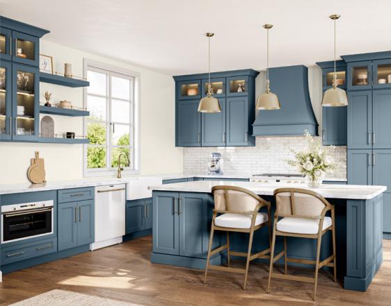 Light blue shaker cabinet