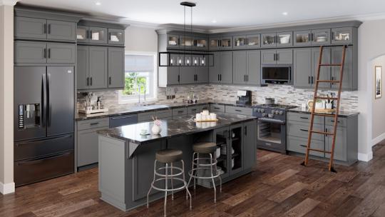 Shaker grey RTA Kitchen cabinets