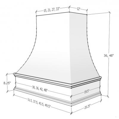 Asheville Strapped with Classic Molding Range Hood ASH3V3648 3