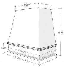 Raleigh Tapered Block Molding Ship Lap Range Hood RAL3V4848 3