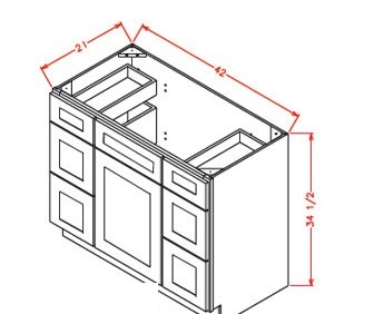 Tahoe White Vanity Combo VDDB42