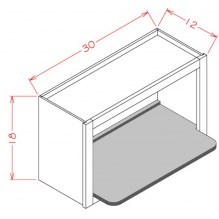 Charleston Saddle Brown Wall Microwave Shelf Kit WMS3018