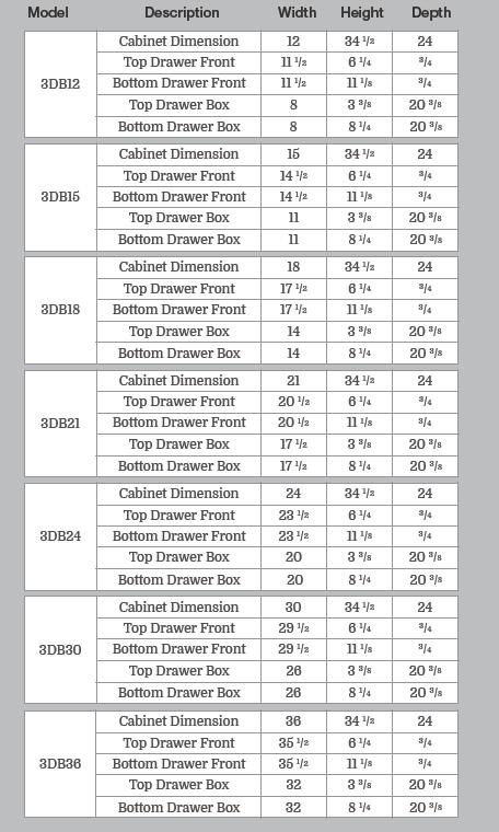 Tahoe White Drawer Base 3DB24 2