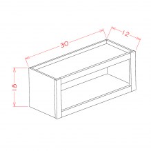 U.S. Shaker White Wall Open Cabinet WOC3018