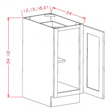 Shaker Dove Full Height Door Base Cabinet B18FH