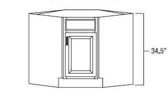 RTA cabinet diagonal corner sink base