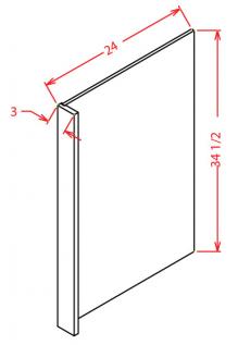 Dishwasher end panel