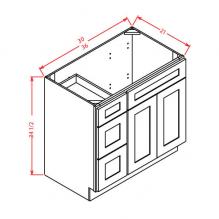 Gramercy White Bath Vanity Unit S3621D