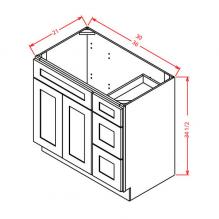 Tahoe White Vanity Unit VU3621D