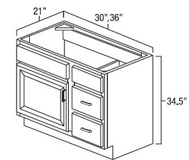 York Chocolate Bath Vanity Unit VU3021D