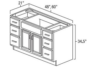 Shaker White Bath Vanity Unit V6021DD WS