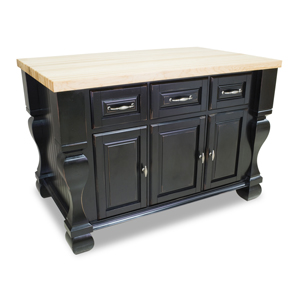 Kitchen Island Tuscan Black Distressed ISL01-DBK