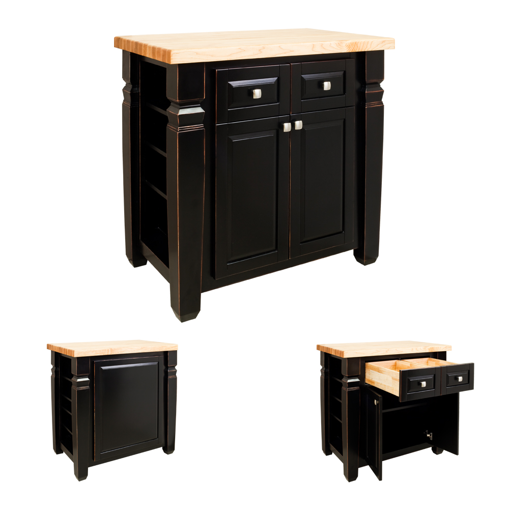 Kitchen Island Small Black Loft ISL12-AGB