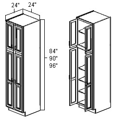 Ice White RTA Shaker Pantry Cabinet WP2496 2