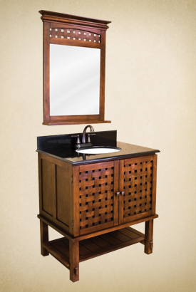 Lyn Basketweave Bathroom Vanity Set VAN055T