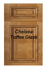 Chelsea Toffee Glaze fully assembled all wood cabinets
