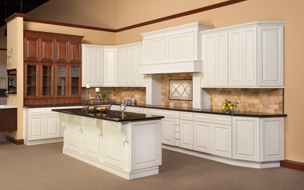 Charleston Antique White RTA Kitchen Cabinets