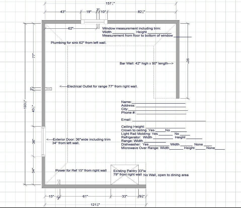 Measurements needed to begin the design process.