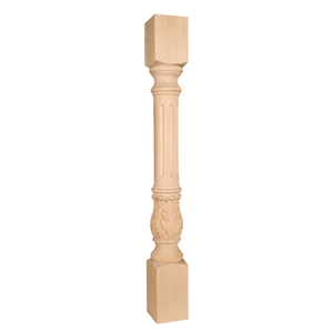 turned wood acanthus leg island p23 legs fluted table hardware decorative 4x4 carved resources maple alder corner wooden traditional cabinet